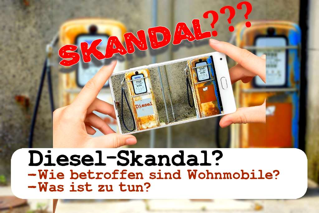 Gibt es einen Diesel-Skandal bei Wohnmobilen? We love C gibt Antworten. (Foto: FlorentP; pixabay.com / Montage: tom/dkf)