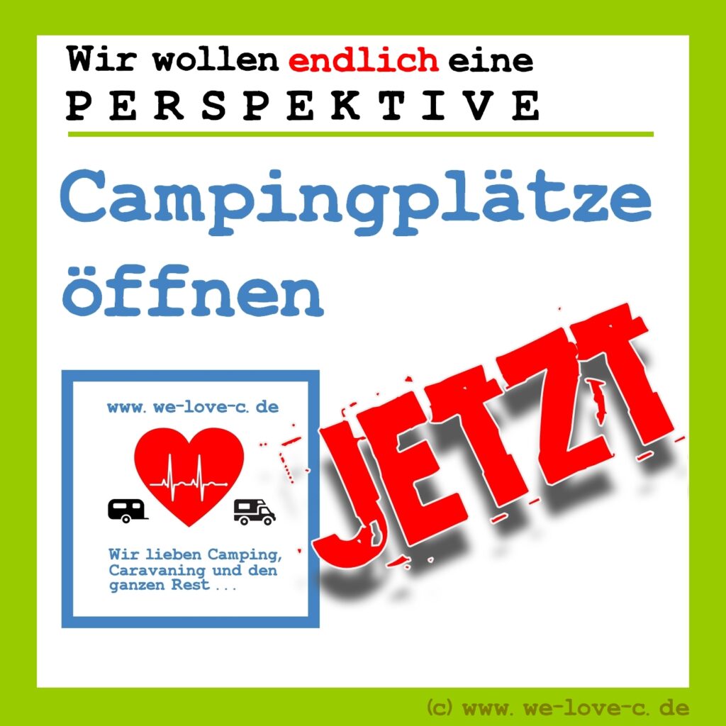 We love C startet eine Kampagne zur Öffnung der Campingplätze. Webmaster können ganz einfach mithelfen! (Grafik: tom/dkf)