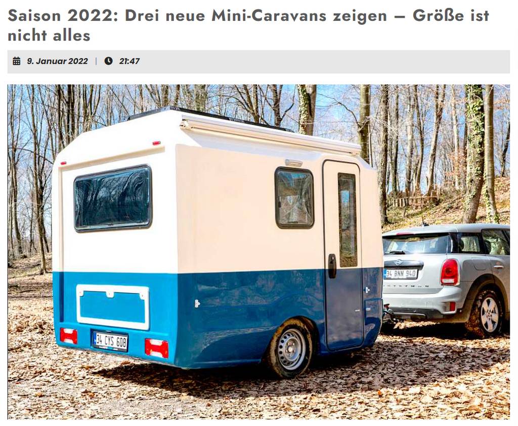 Nur ein Klick entfernt. Der We love C-Bericht zu Mini-Caravans. (Foto: Hotomobil)