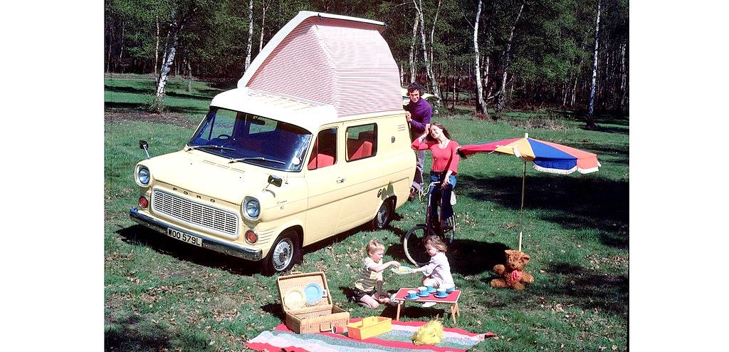 Back in time: Der Ford Nugget als Camper im Jahr 1973. (Foto: Ford)