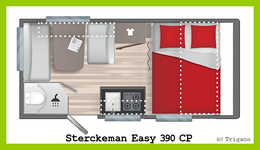 Grundriss des Sterckeman Easy 390 CP. (Grafik: Trigano)