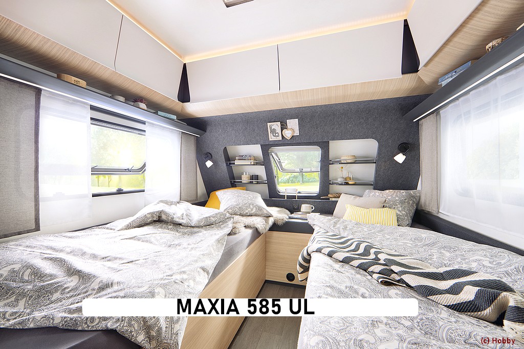 Hobby Maxia 585 UL: Der Wohnwagen ist im nordischen Hygge-Stil ausgestattet. (Foto: Hobby)