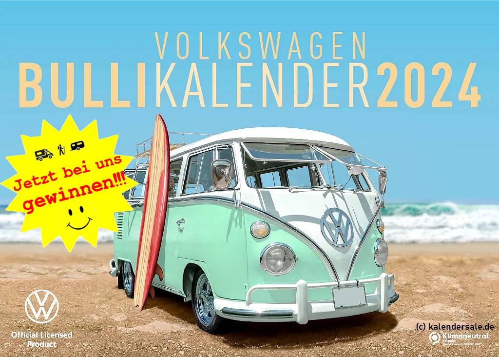 Der VW Bulli Kalender 2024. Der ultimative Begleiter durch das Jahr. (Foto: kalendersale/VW Lizenz)